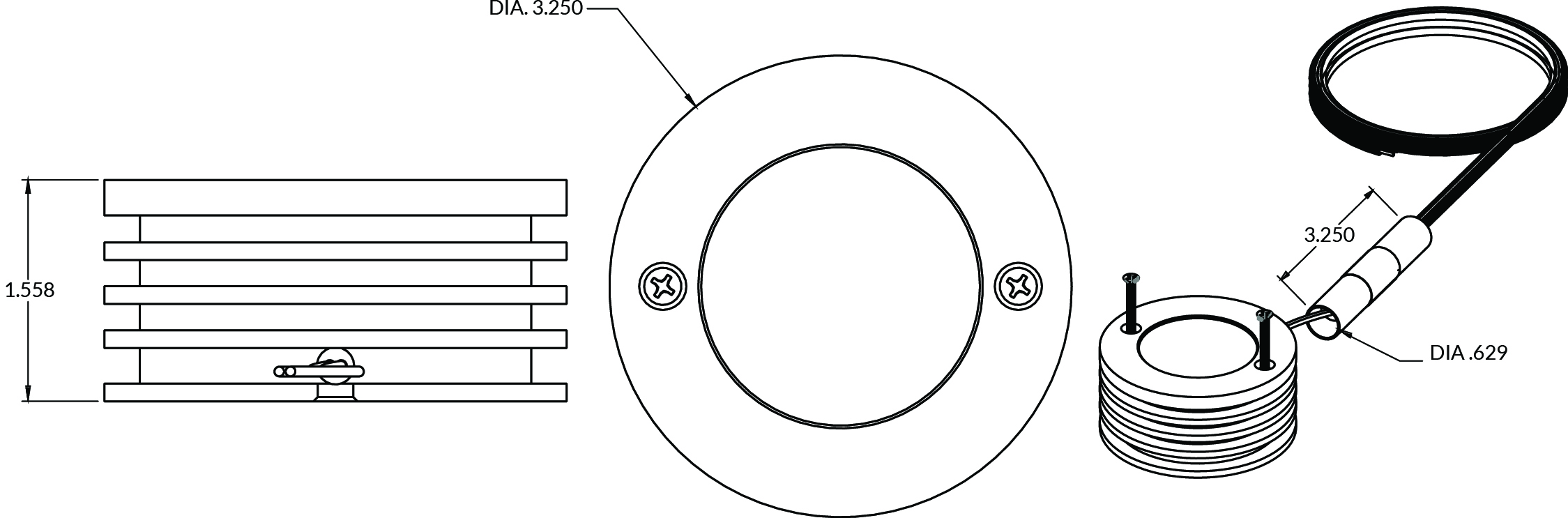S2 Saturn Series Specialty Light dimension drawing