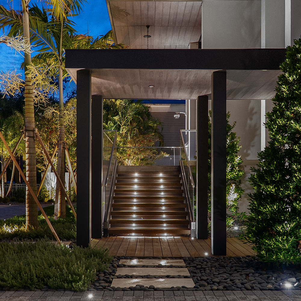 OWL Micro II lighting modern entry steps and architectural edges