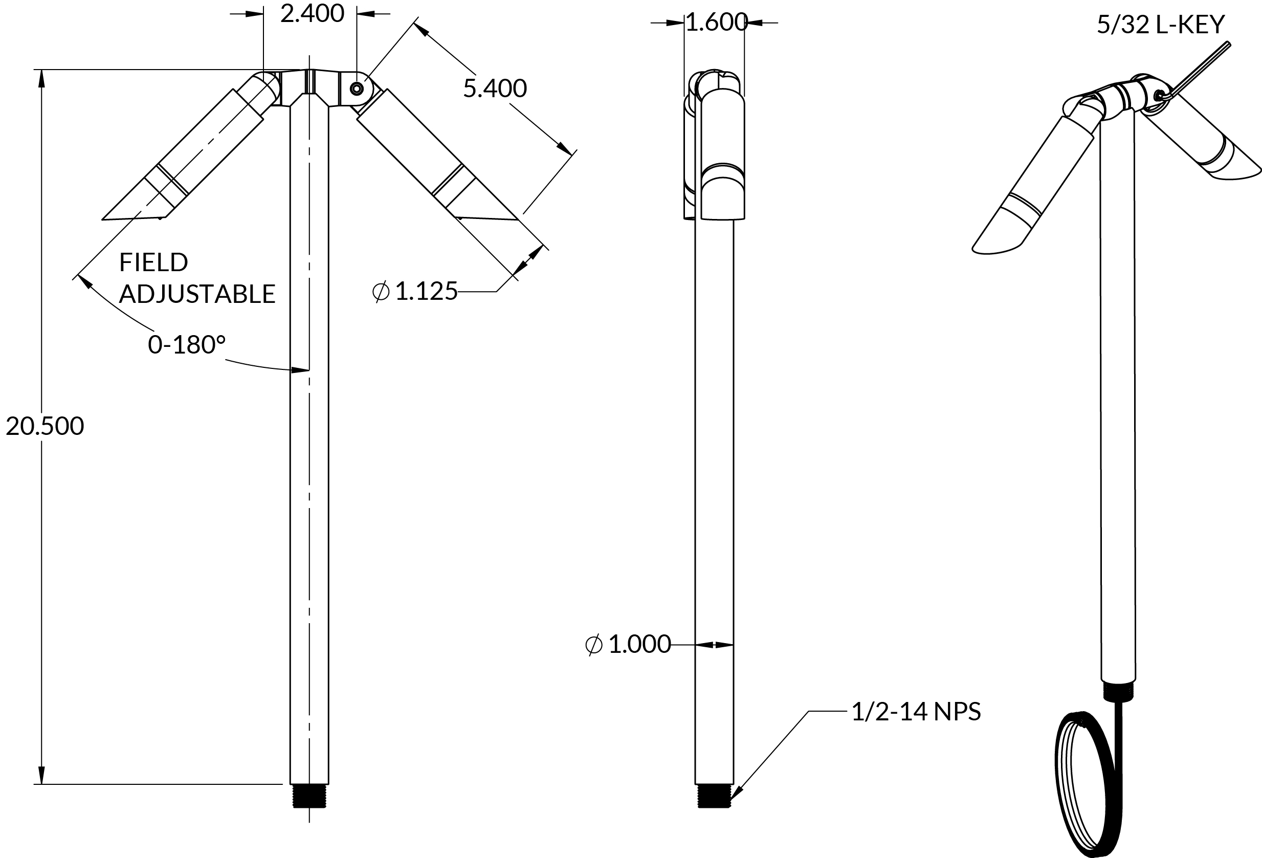 P9 Dual Path Light dimension drawing