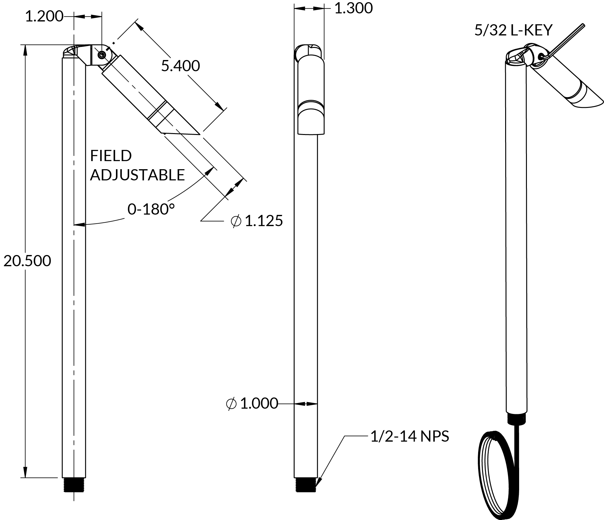 P9 Path Light dimension drawing